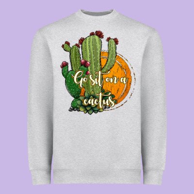 Cactus Go Sit On A Cactus Heavyweight Sweatshirt Designed By Jasminsmagicworld