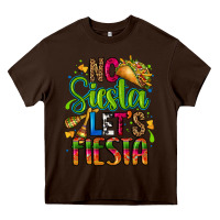 Chocolate Brown no siesta lets fiesta Heavy Core Tee - CTS Tumbler Store