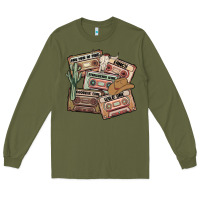 Army Green 90s country cassette tapes Long Sleeve Tee - MaliasSmallBusiness