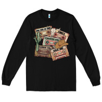 Black 90s country cassette tapes Long Sleeve Tee - MaliasSmallBusiness