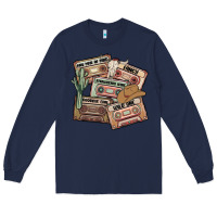Navy 90s country cassette tapes Long Sleeve Tee - MaliasSmallBusiness