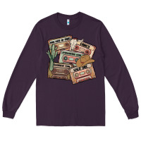 Plum 90s country cassette tapes Long Sleeve Tee - MaliasSmallBusiness