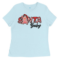 Baby Blue santa baby Ladies Tee - RanaPortraitStore