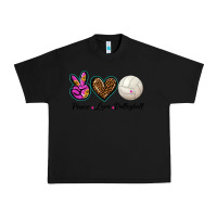 Black peace love volleyball Urban Heavy Tee - BarkalooDesign