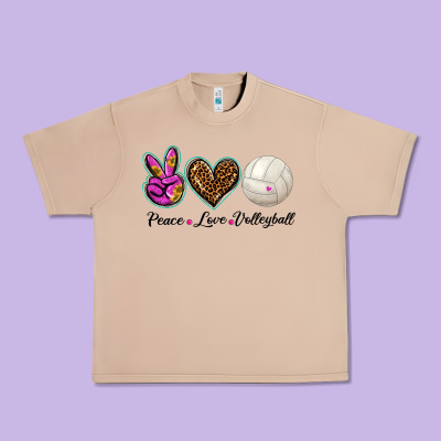 Peace Love Volleyball Urban Heavy Tee Designed By Barkaloodesign