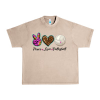 French Oak peace love volleyball Urban Heavy Tee - BarkalooDesign