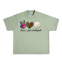 Oil Green peace love volleyball Urban Heavy Tee - BarkalooDesign