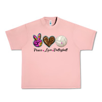 Salmon peace love volleyball Urban Heavy Tee - BarkalooDesign