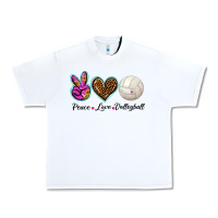 White peace love volleyball Urban Heavy Tee - BarkalooDesign