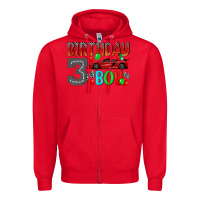 Red birthday boy 3 Zipper Hoodie - BundleAndBundleShop