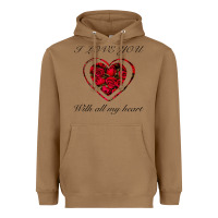 Toasted Coconut I love you with all my heart Heavyweight Hoodie - Bettercallsaul