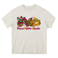 Cream peace love tacos Heavy Core Tee - CTS Tumbler Store