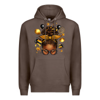 Coffee new year's eve afro messy bun Premium Hoodie - texasbilliewilder