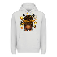Dove Grey new year's eve afro messy bun Premium Hoodie - texasbilliewilder