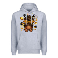 Heather Grey new year's eve afro messy bun Premium Hoodie - texasbilliewilder