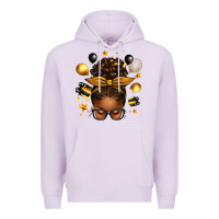 Lilac new year's eve afro messy bun Premium Hoodie - texasbilliewilder