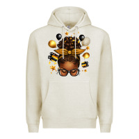 Oatmeal Heather new year's eve afro messy bun Premium Hoodie - texasbilliewilder