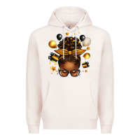 Pale Pink new year's eve afro messy bun Premium Hoodie - texasbilliewilder