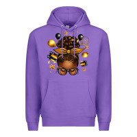 Purple new year's eve afro messy bun Premium Hoodie - texasbilliewilder