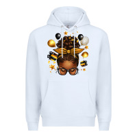 White new year's eve afro messy bun Premium Hoodie - texasbilliewilder