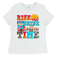 White rise and shine coffee time Ladies Tee - Zillion Design Studio