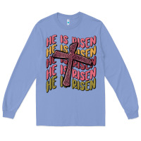 Colony Blue he is risen Long Sleeve Tee - MaliasSmallBusiness