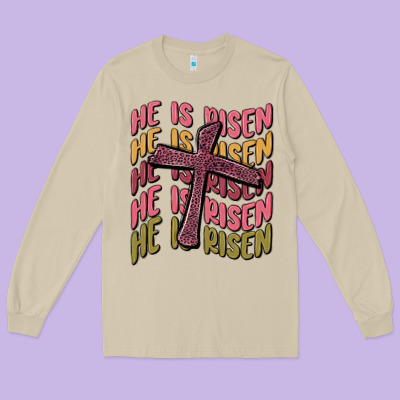 He Is Risen Long Sleeve Tee Designed By Maliassmallbusiness
