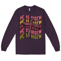 Plum he is risen Long Sleeve Tee - MaliasSmallBusiness