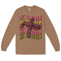 Toasted Coconut he is risen Long Sleeve Tee - MaliasSmallBusiness
