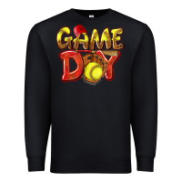 Black Game Day Softball Premium Sweatshirt - NancyCooperArtShop