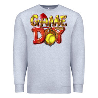 Heather Grey Game Day Softball Premium Sweatshirt - NancyCooperArtShop