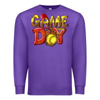 Purple Game Day Softball Premium Sweatshirt - NancyCooperArtShop