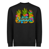 Black hello summer pineapple Heavyweight Sweatshirt - Jasminsmagicworld