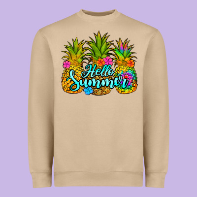 Hello Summer Pineapple Heavyweight Sweatshirt Designed By Jasminsmagicworld