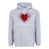 Heather Grey I love you with all my heart Heavyweight Hoodie - Bettercallsaul