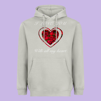 I Love You With All My Heart Heavyweight Hoodie Designed By Bettercallsaul