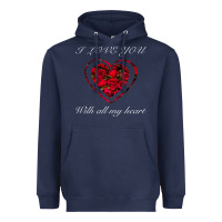 Navy I love you with all my heart Heavyweight Hoodie - Bettercallsaul