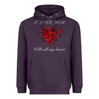 Plum I love you with all my heart Heavyweight Hoodie - Bettercallsaul