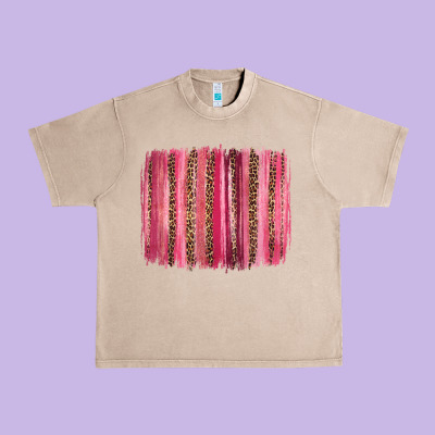 Valentines Day Leopard Glitter Brushstroke Urban Heavy Tee Designed By Jasminsmagicworld