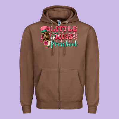 Little Miss Preschool Zipper Hoodie Designed By Bundleandbundleshop