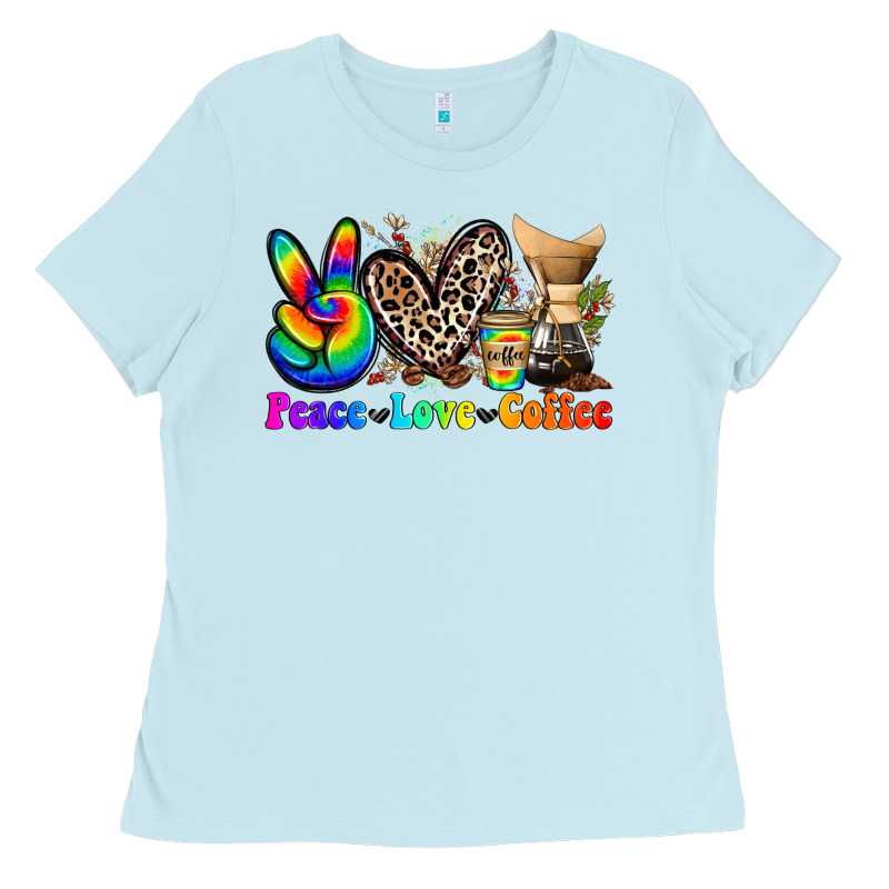 Peace Love  Coffee Ladies Tee by Zillion Design Studio | Teevron
