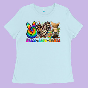 Peace Love  Coffee Ladies Tee Designed By Zillion Design Studio