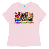 Bubblegum Pink peace love  coffee Ladies Tee - Zillion Design Studio