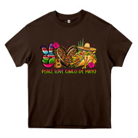 Chocolate Brown peace love cinco de mayo Heavy Core Tee - CTS Tumbler Store
