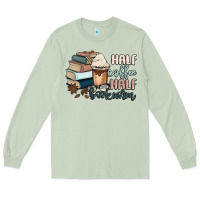 Matcha half coffee half bookworm Long Sleeve Tee - MaliasSmallBusiness