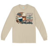 Mushroom half coffee half bookworm Long Sleeve Tee - MaliasSmallBusiness
