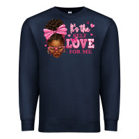 Navy it's the self love for me afro woman Premium Sweatshirt - texasbilliewilder