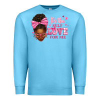 Ocean Blue it's the self love for me afro woman Premium Sweatshirt - texasbilliewilder