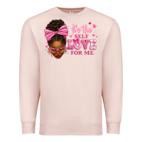 Pale Pink it's the self love for me afro woman Premium Sweatshirt - texasbilliewilder
