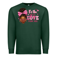 Sports Green it's the self love for me afro woman Premium Sweatshirt - texasbilliewilder